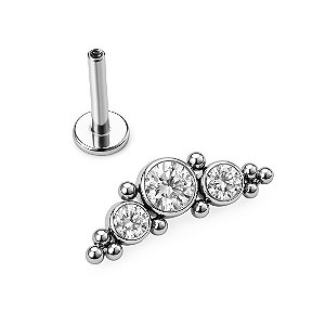 Cluster Indiano de Zircônias Labret de Titânio