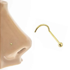 Piercing De Sobrancelha Bolinha Em Ouro 18k