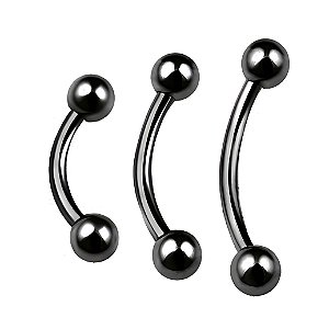 Barbell Curvo de Titânio PVD Preto