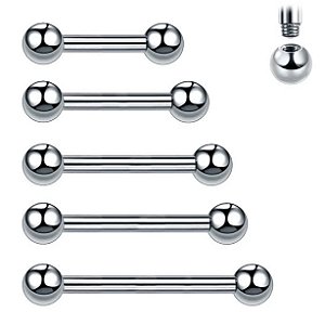 Piercing Titânio Sobrancelha Curvo Bolinha 6 8 10 12mm