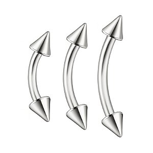 Piercing Bananinha Spike - Rook - Sobrancelha 3 Unidades