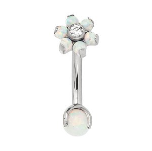 Floating Navel de Titânio Flor de Opala