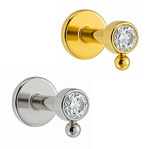 Mini Labret de Titânio Ponto de Luz com Bead