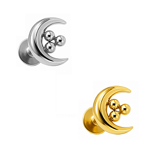 Lua com Beads Labret de Titânio