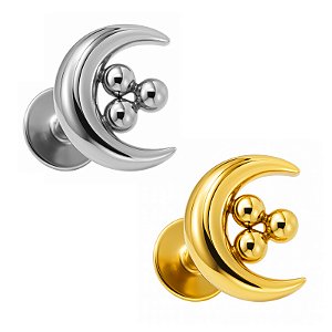 Lua com Beads Labret de Titânio