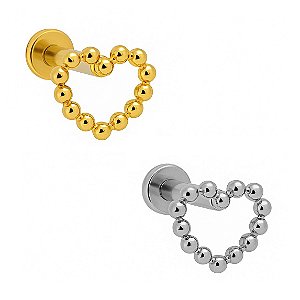 Coração de Beads Labret de Titânio