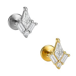 Labret Cadente de Zircônias em Titânio