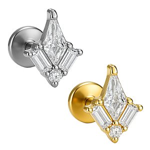Labret Cadente de Zircônias em Titânio