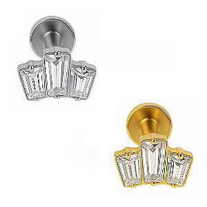 Trio de Baguetes Labret de Titânio