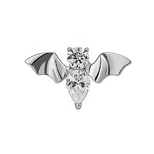 Morcego Cravejado de Zircônias Labret de Titânio