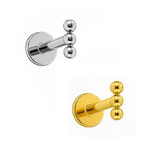 Triple Beads Labret de Titânio