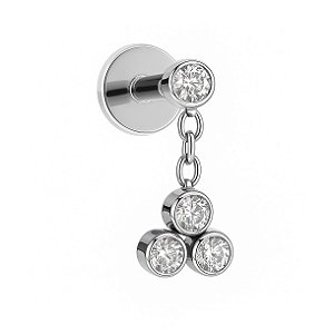 Ponto de Luz com Trillion Pendurado Labret Titânio