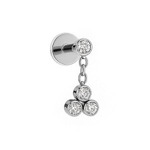 Ponto de Luz com Trillion Pendurado Labret Titânio