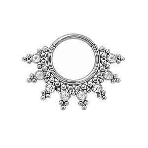 Argola Raiada de Titânio com Zircônias