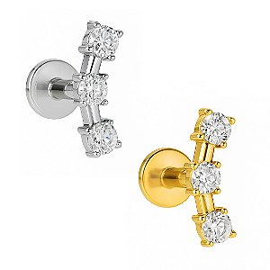 Trio de Pontos de Luz Labret de Titânio