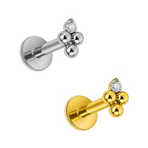 Beads com Zircônia Labret de Titânio
