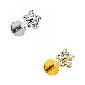 Mini Flor Labret de Titânio