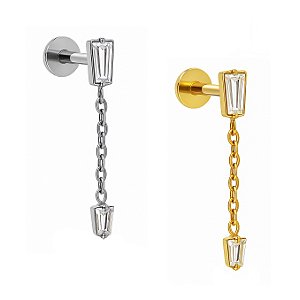 Trapézio Pendurado com Corrente Labret de Titânio