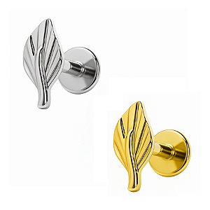 Labret Folha Linhada de Titânio
