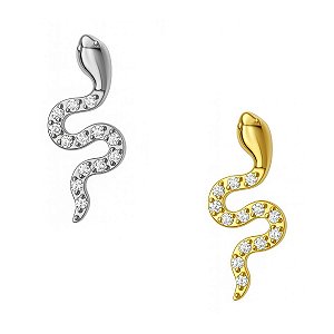 Serpente Cravejada Labret de Titânio