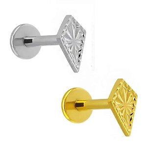 Losango Piramidal Labret de Titânio