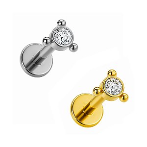 Labret Ponto de Luz com 3 Beads