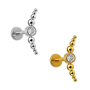 Labret Cluster de Beads com Zircônia