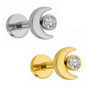 Labret Lua com Zircônia em Titânio