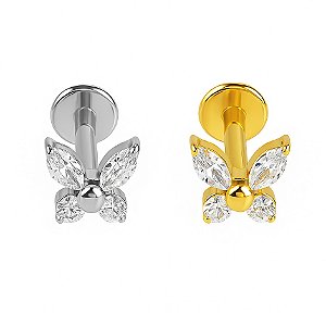 Labret Mini Borboleta de Titânio