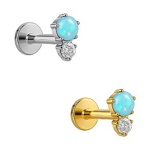 Labret Opala com Zircônia em Titânio