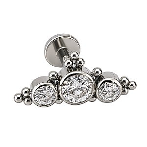 Labret Cluster Indiano em Titânio