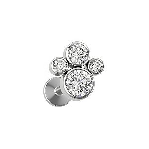 Labret Patinha de Zircônias em Titânio