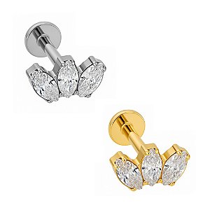 Labret Trio de Navetes em Titânio