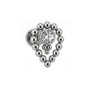 Labret Gota de Beads com Zircônia Titânio