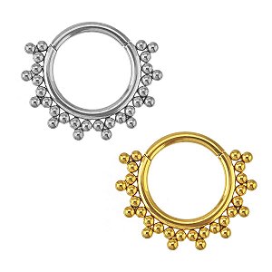 Argola Tri-Beaded de Titânio