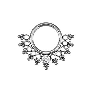 Argola Leque Renda de Titânio