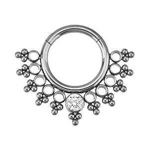 Argola Leque Renda de Titânio