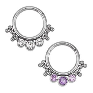 Argola Indiana com 3 Zircônias em Titânio