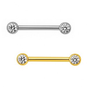 Barbell de Titânio Com Zircônias p/ Mamilo