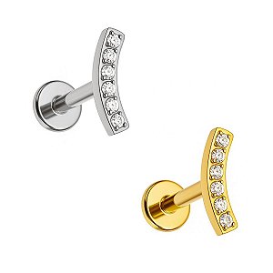 Cluster Labret de Titânio com 6 Zircônias