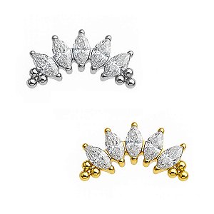 Labret Cluster de Titânio com Zircônias e Beads