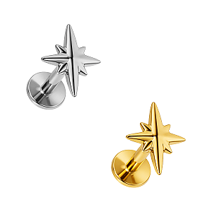 Labret Estrela Celestial em Titânio