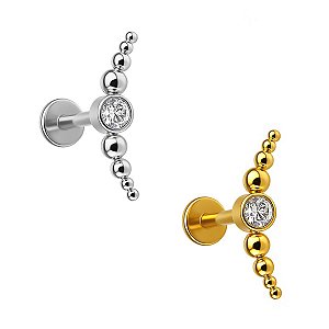 Labret Cluster de Beads com Zircônia em Titânio