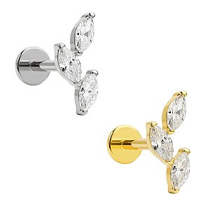 Labret de Titânio Três Folhas