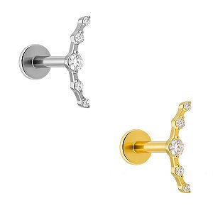 Labret de Titânio Cluster de 5 Zircônias