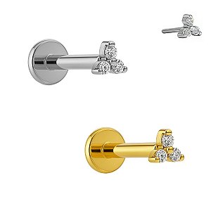 Labret Mini Trillion de Titânio com Zircônias