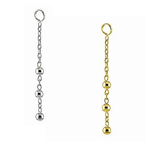 Pingente Corrente de Titânio com 3 Beads