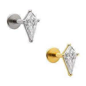 Labret de Titânio com Zircônia Losango