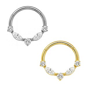 Argola Imperial de Titânio com Zircônias