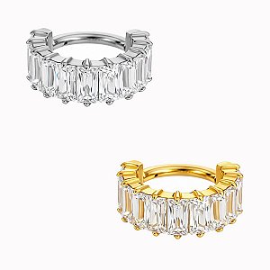 Argola de Titânio com Baguetes de Zircônia